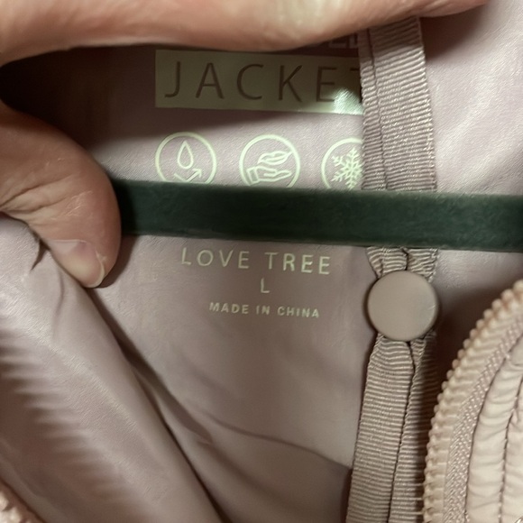 Love Tree size S and Large pink hearted quilted ultra packable jacket with bag - Picture 11 of 11